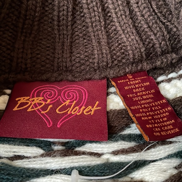 BB's Closet Wool/Nylon Vest, Size S, Brown/Beige/Dark Green, NWOT - Picture 3 of 6